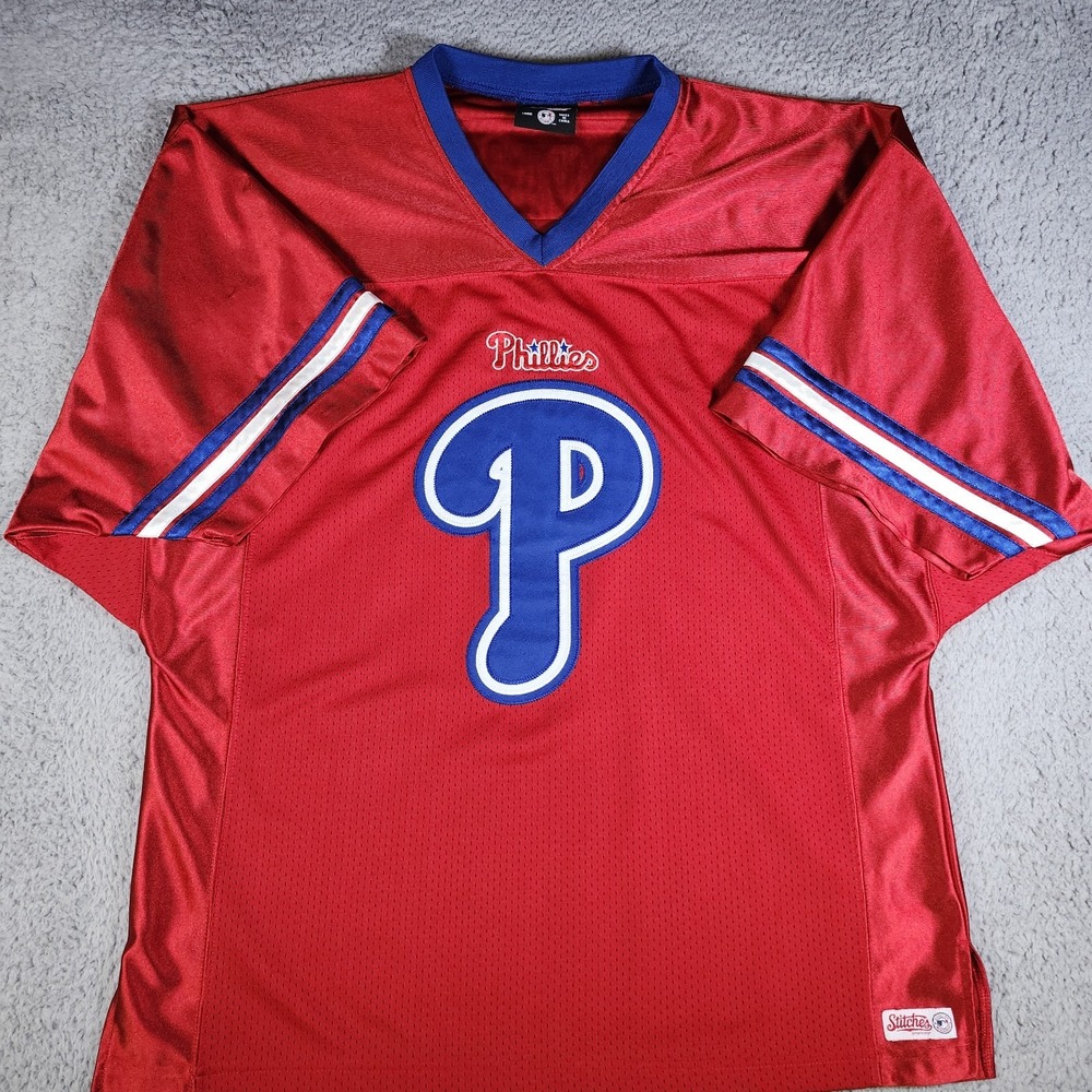 Stitches Philadelphia Phillies Football Style Jersey Genuine Large Polyester